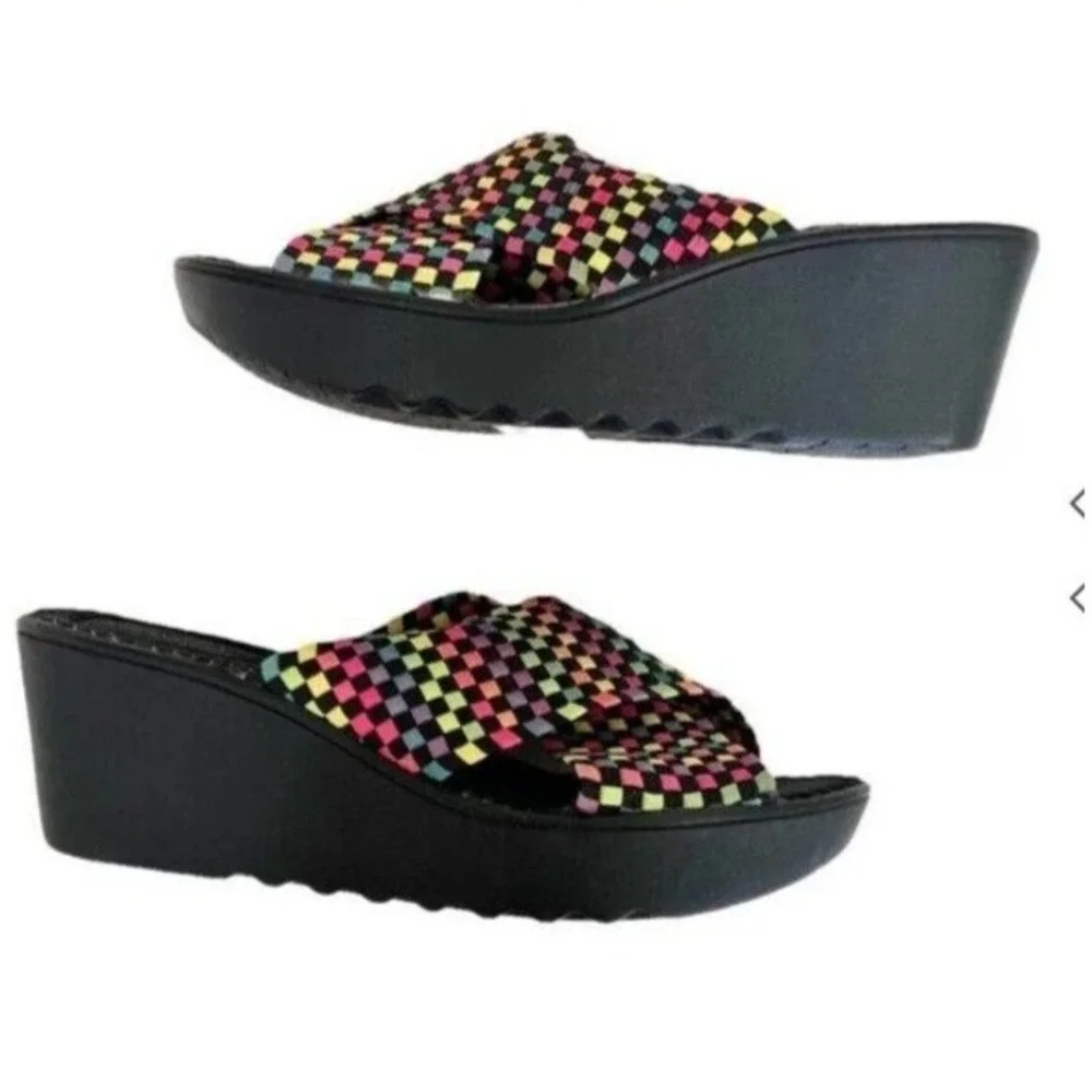 Dexflex Sport Woven Platform‎ Women'sY2K multicolor Shoe size 7.5